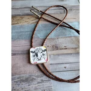 Leather Bolo Tie Concho Necklace Western concho necklace, WOMENS western wear
